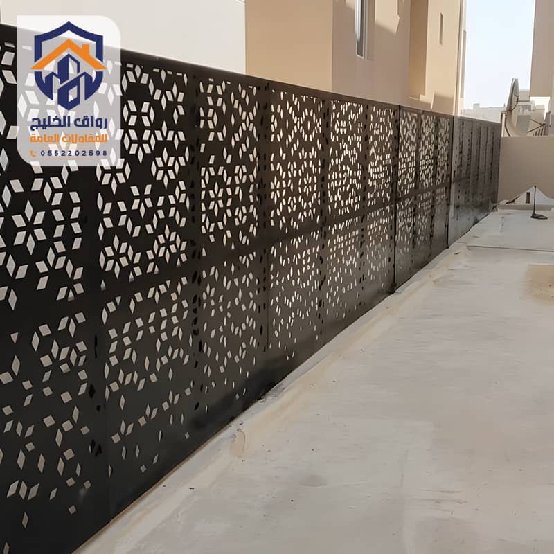ساتر للبلكونة قص ليزر مؤسسة رواق الخليج